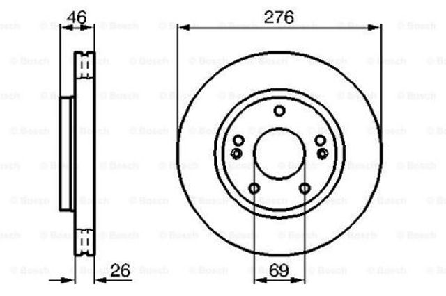 Диск переднього гальма 0986479124 BOSCH