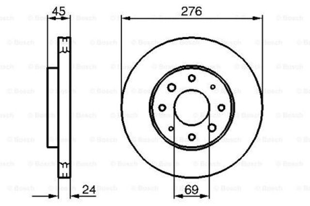 Диск переднього гальма 0986479140 BOSCH