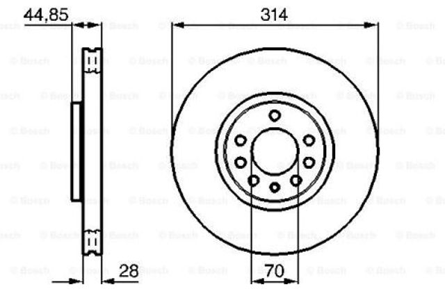 Диск переднього гальма 0986479143 BOSCH