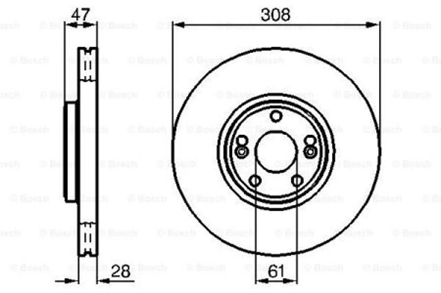Гальмо дискове переднє 0986479198 BOSCH