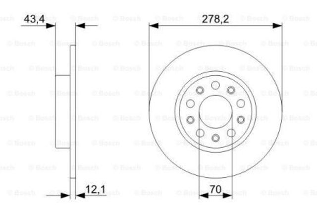 Диск гальмівний задній 0986479292 BOSCH