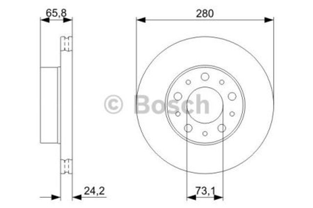 Диск гальмівний передній 0986479297 BOSCH
