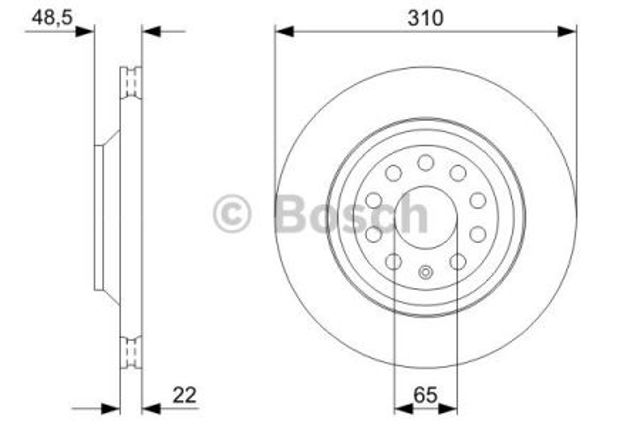Диск заднього гальма 0986479303 BOSCH