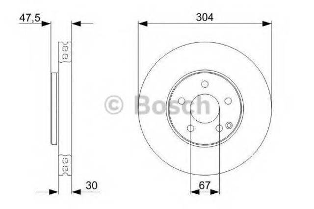 Диск переднього гальма 0986479333 BOSCH