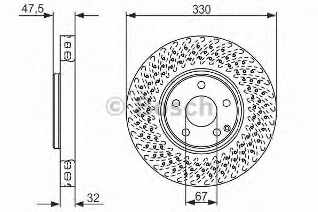 Диск переднього гальма 0986479334 BOSCH