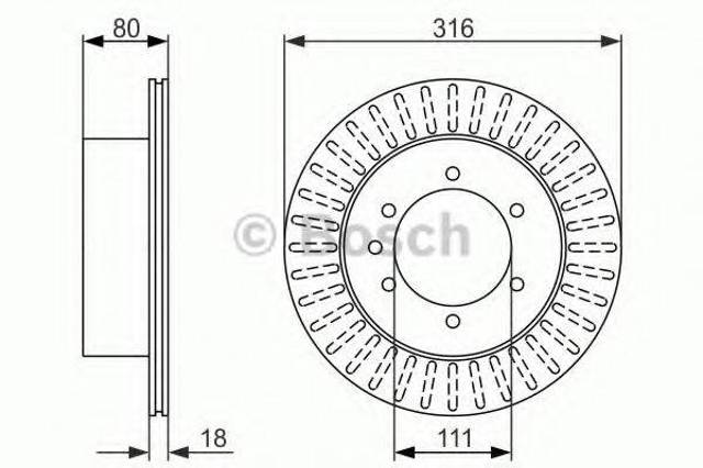 Диск заднього гальма 0986479385 BOSCH