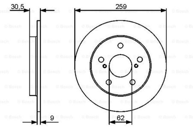 Диск заднього гальма 0986479418 BOSCH