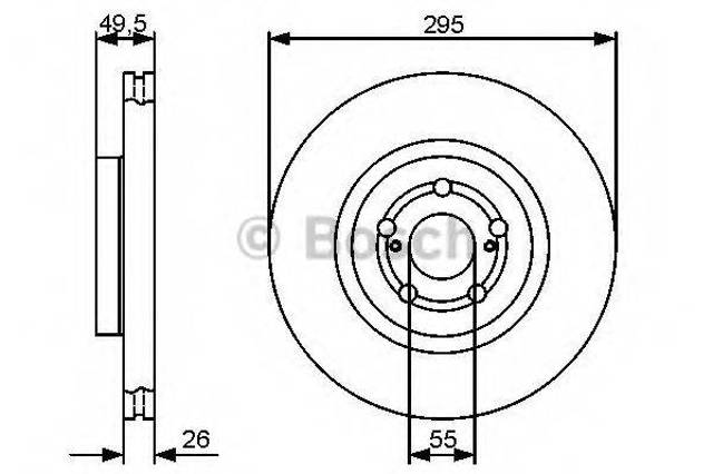 Диск гальмівний передній 0986479423 BOSCH