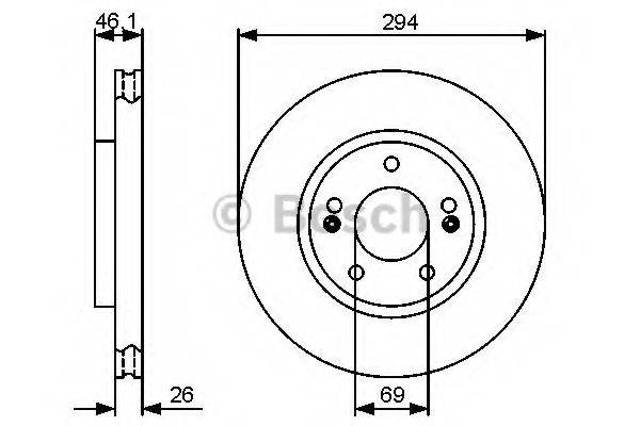 Гальмо дискове переднє 0986479434 BOSCH