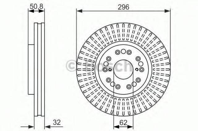 Диск гальмівний передній 0986479485 BOSCH