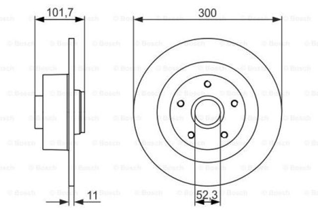 Диск заднього гальма 0986479573 BOSCH