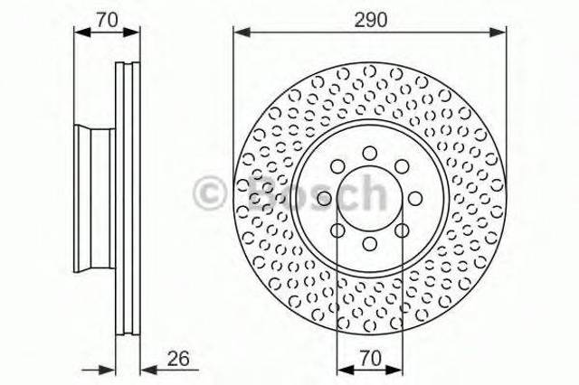 Диск переднього гальма 0986479602 BOSCH