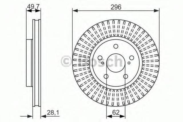 Диск переднього гальма 0986479633 BOSCH