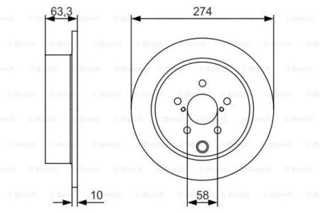 Диск заднього гальма 0986479634 BOSCH