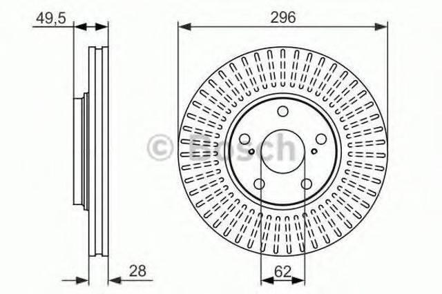 Диск переднього гальма 0986479664 BOSCH