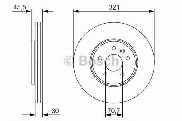 Диск переднього гальма 0986479667 BOSCH