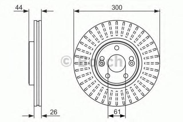 Диск переднього гальма 0986479668 BOSCH