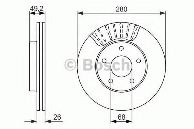 Гальмо дискове переднє 0986479678 BOSCH