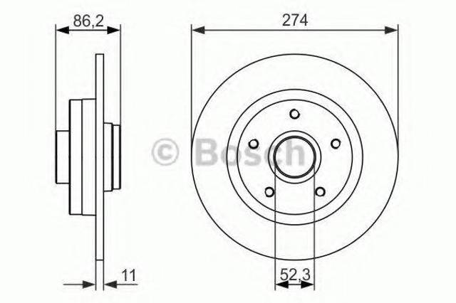 Диск гальмівний задній 0986479682 BOSCH