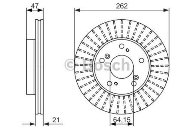 Диск переднього гальма 0986479687 BOSCH