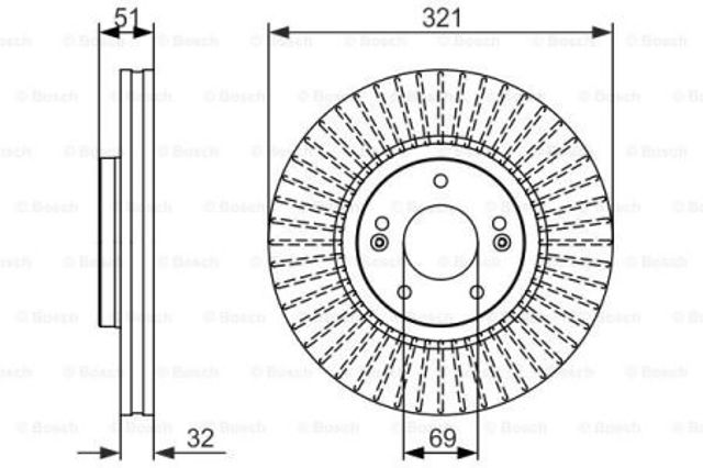 Гальмо дискове переднє 0986479692 BOSCH