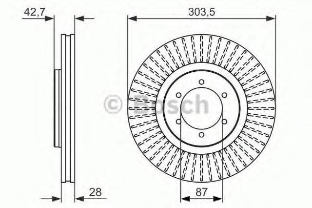 Диск гальмівний передній 0986479694 BOSCH