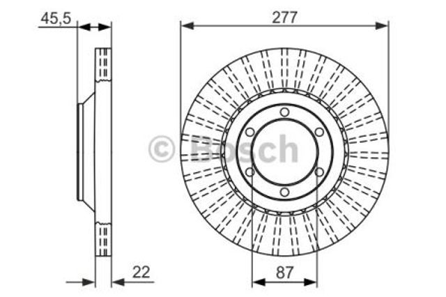 Диск переднього гальма 0986479702 BOSCH
