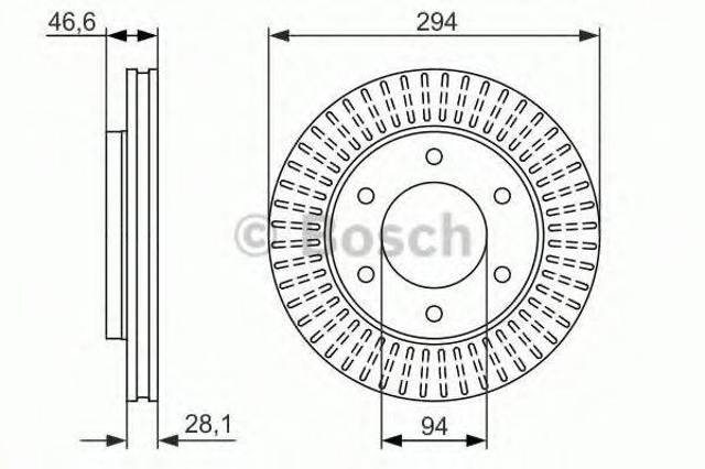 Диск переднього гальма 0986479704 BOSCH