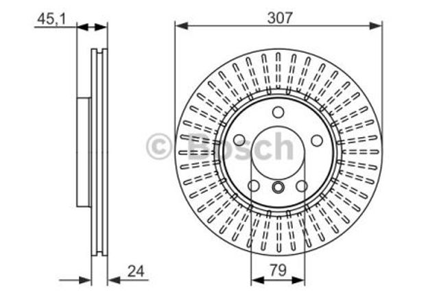 Диск переднього гальма 0986479726 BOSCH