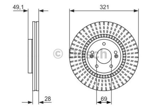 Гальмо дискове переднє 0986479786 BOSCH