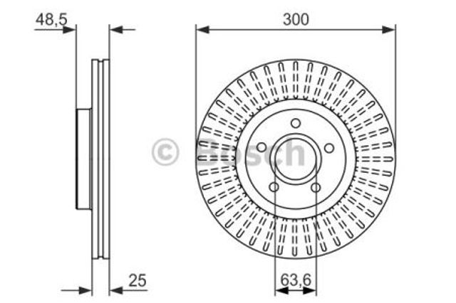 Диск переднього гальма 0986479956 BOSCH