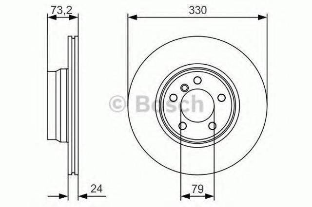 Диск переднього гальма 0986479A06 BOSCH