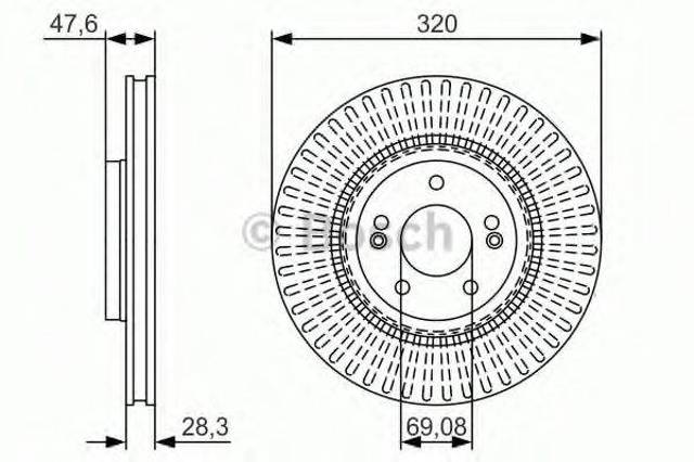 Диск гальмівний передній 0986479A21 BOSCH