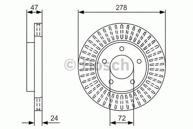 Диск гальмівний передній 0986479A52 BOSCH