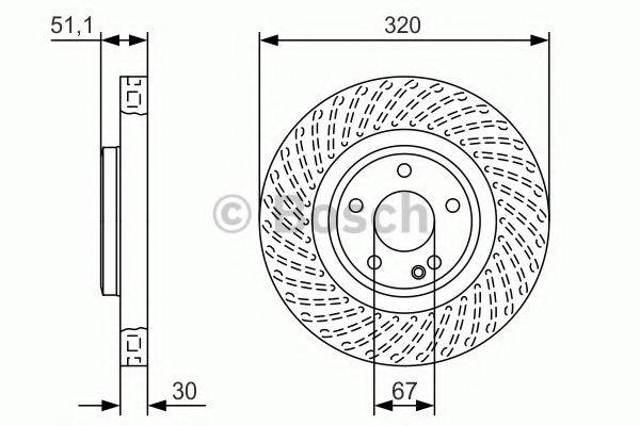 Диск гальмівний передній 0986479A59 BOSCH