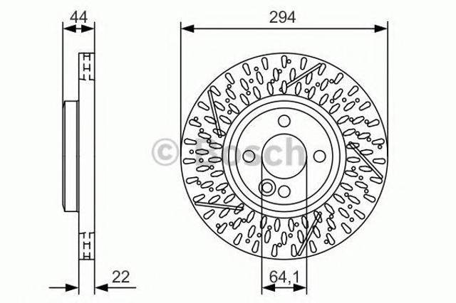 Диск гальмівний передній 0986479A69 BOSCH