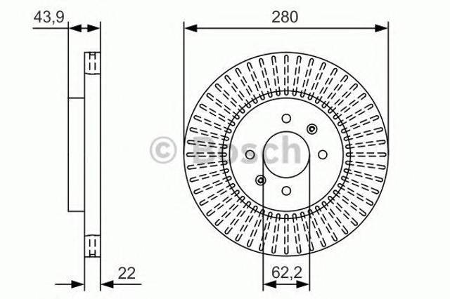 Диск переднього гальма 0986479B05 BOSCH