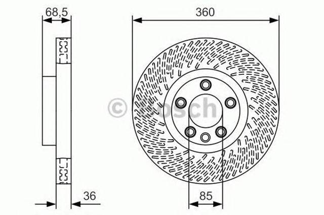 Диск гальмівний передній 0986479B12 BOSCH