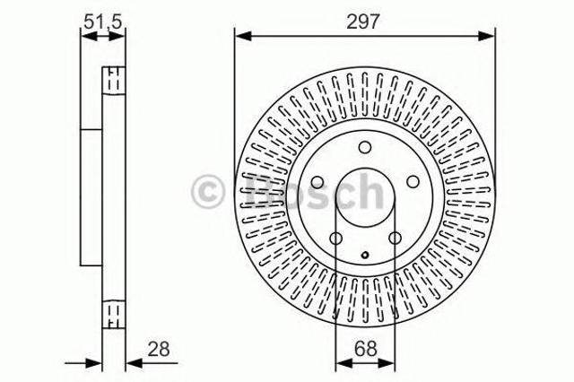 Диск переднього гальма 0986479B15 BOSCH