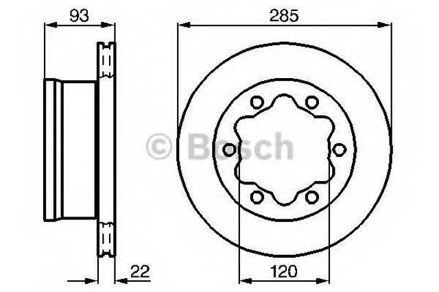 Диск заднього гальма 0986479B38 BOSCH