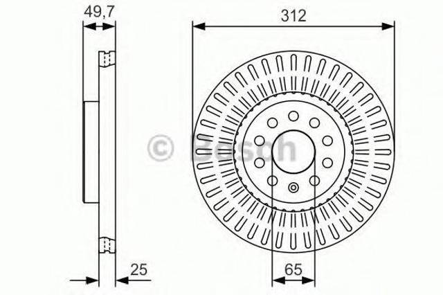 Диск переднього гальма 0986479C29 BOSCH