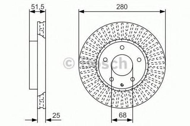 Диск переднього гальма 0986479C36 BOSCH