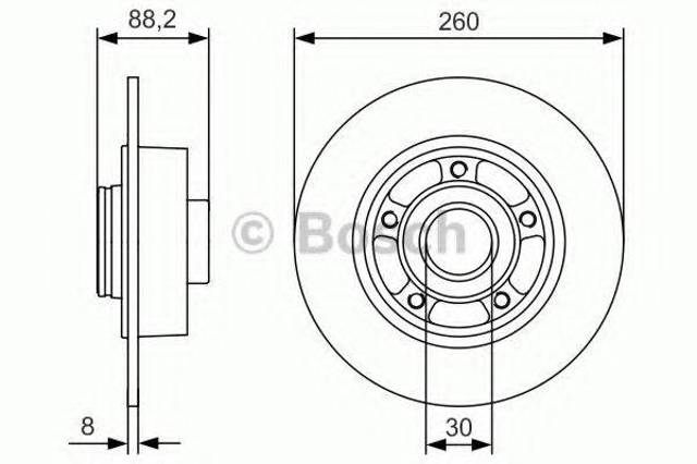Диск заднього гальма 0986479C88 BOSCH