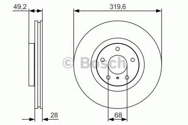 Диск гальмівний передній 0986479R22 BOSCH