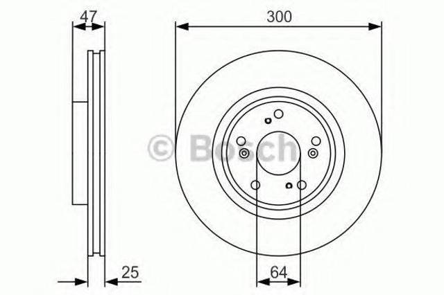 Диск переднього гальма 0986479R24 BOSCH