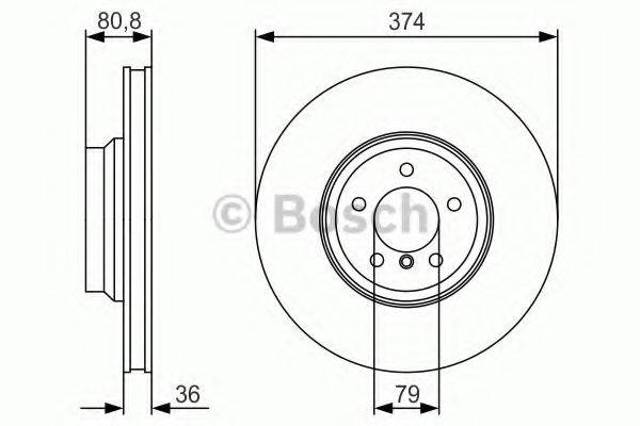 Диск переднього гальма 0986479R35 BOSCH