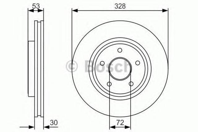 Диск гальмівний передній 0986479R48 BOSCH