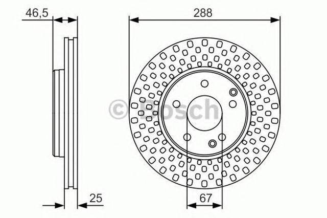 Диск гальмівний передній 0986479R69 BOSCH