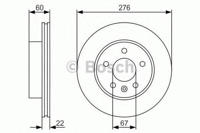 Гальмо дискове переднє 0986479R95 BOSCH