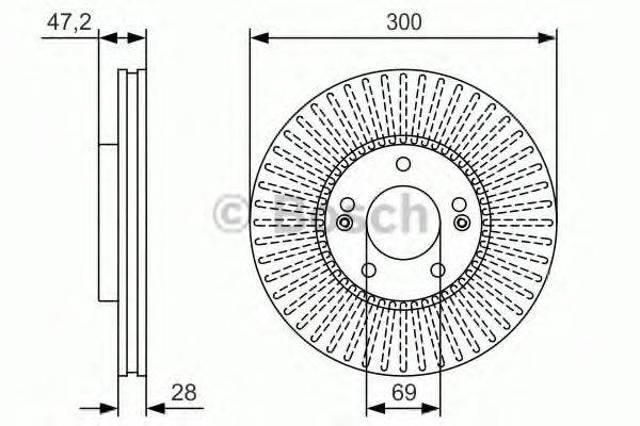Диск переднього гальма 0986479S14 BOSCH